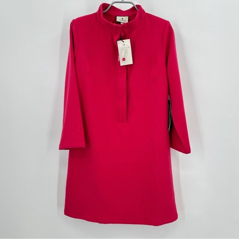 Tuckernuck Women's Hot Pink Stretch Crepe Avery Dress sz XL NWOT Shift Mini